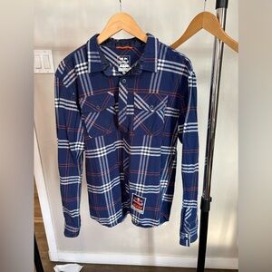 Navy Plaid Men's Casual Shirt